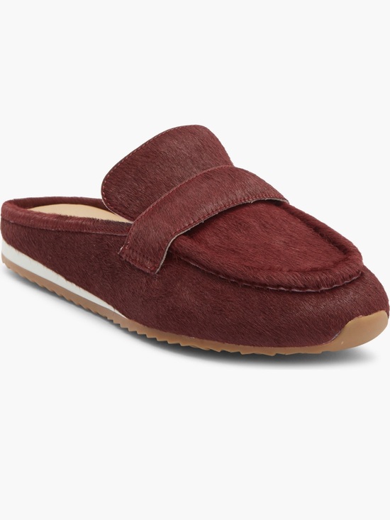 J Slides Shoes - NEW J Slides Paula Geniune Calf Hair Mules in Burgundy